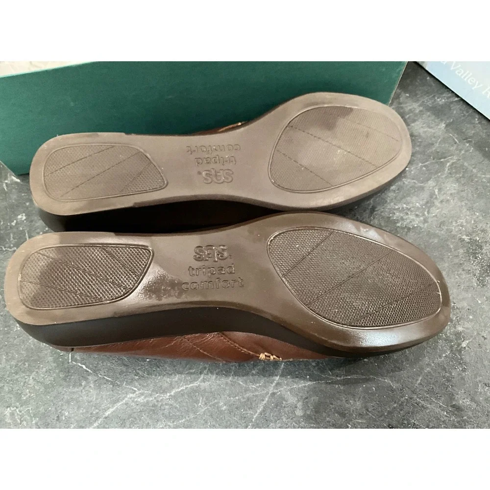 SAS Dream Brown Leather Slip On Loafers Womens 8 N Tripad Comfort Made in USA - Picture 6 of 6